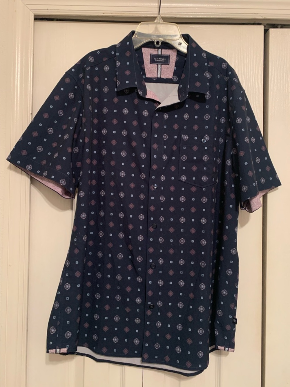 7diamonds 4 way stretch short sleeve button down shirt men’s size xl